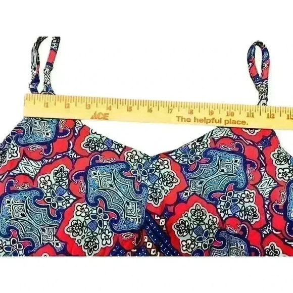 TOMMY BAHAMA Riviera Tiles Sz. Med. Cropped Romper Jumpsuit Beach Cruise‎ Party - Picture 14 of 15